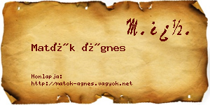 Matók Ágnes névjegykártya